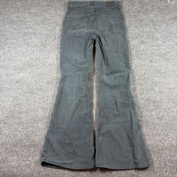 American Eagle Outfitters Pants Women's 2  Gray Corduroy Flare Regular Stretch - Picture 6 of 10